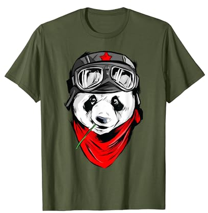 Mao Mütze Biker Motorrad Panda T-Shirt