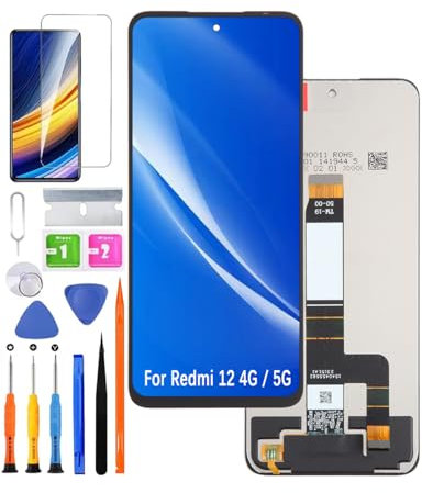 HLYGZX Pantalla original de repuesto para Xiaomi Redmi 12 4G 5G LCD pantalla, 23053RN02A 23053RN02Y Pantalla táctil Digitizer Assembly Kit de piezas de reparación