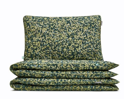 MUMLA - Bettwäsche 100x135 cm, 100% Baumwolle, 2-teiliges Bettwäsche mit Schmetterlingsmuster - 1x Bettdeckenbezug + 1x Kopfkissenbezug 60x40 cm mit Reißverschluss, Zertifikat Oeko-Tex