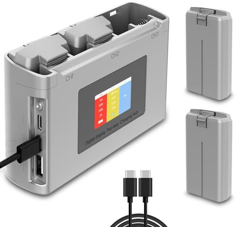 Anegine Mini 4K, 2 SE Battery and Two-Way Charging Hub, Intelligent Flight Batteries Compatible with DJI Mini 2, 2SE, SE, 4K Series Drone, 31mins Max Flight for Mini2 Battery
