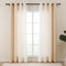 L.Z.E Vorhang Beige Sichtschutz Lichtdurchlässig Kurz Beige Weiß Gardinen für Schlafzimmer Wohnzimmer 2er Set Farbverlauf Vorhänge Gardine Privatsphäre Ösenvorhang 140 x 175 cm Kurz Dünn