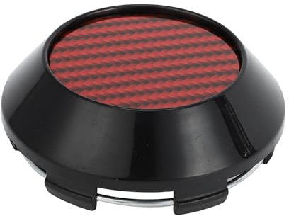 VekAuto 1 Pc Cache-Moyeu De Roue Cache-Moyeu De Jante Od : 68Mm/2,68 Universel En Plastique Noir Pour Bmw Série 3 4 5 Avec Autocollant En Fibre De Carbone Rouge