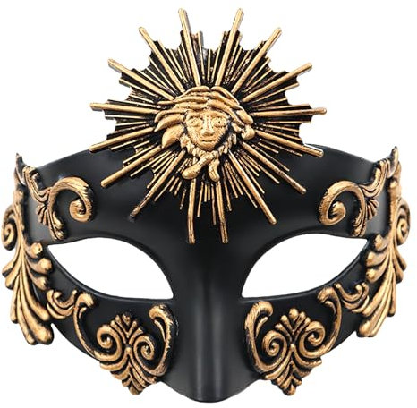 Masque de dieu du soleil romain Steampunk Phantom Masquerade Cosplay Demi-visage en plastique Hommes Femmes Punk Carnaval Halloween Accessoires de danse Masque