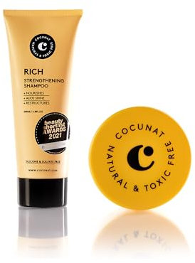 COCUNAT | Kit Nutrizione Capelli Secchi | Shampoo Rinforzante Ricco + Maschera Ultra-Nutriente BOOMBASTIC | Deterge, Idrata, Nutre, Definisce ed Elimina il Crespo | Senza Silicone e Senza Solfati