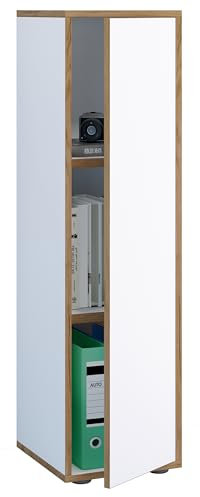 VCM Holz Büroschrank Ordner Aktenschrank Büromöbel Schrank Salia 3-Fach Breite 30 cm Drehtür