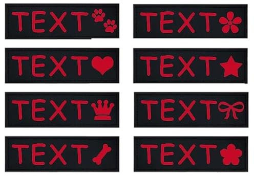 Hunde- und Katzengeschirr, personalisierbar, Anti-Verlust, K9, farbige Muster, Aufkleber, Brustgurte, Weste, Halsbänder, ID-Tags, personalisierbare Hunde-Namensschilder, 16 x 5 cm, 2 Stück