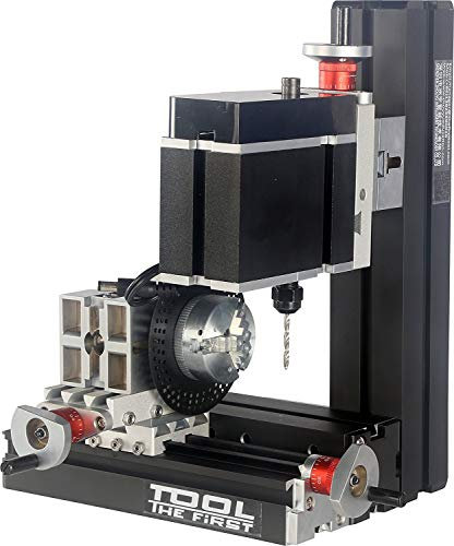 VBNCUUIOPO Mini Holzdrehmaschine Bohrmaschine mit Trennplatte Big Power Galvanisiert Mini Metall Sechs Wellen Bohr- und Fräsmaschine Drechselmaschine