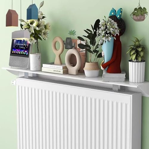YIJIEHH Estante de radiador de pared sin taladrar, cubierta delgada para radiador, moderno, a prueba de humo, a prueba de polvo, estantes de radiador de aleación de aluminio con soporte de 5 cm para