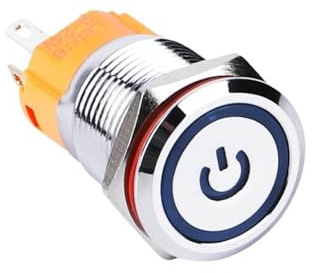 16mm Angel Eye Ring Power Led Illuminated Lighting Latching Metal Vandal Momentary 5Pins Push Button Switch IDGTTLDF(Dot light)