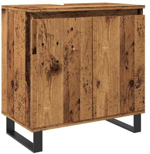 vidaXL Badschrank Altholz-Optik 58x33x60 cm Holzwerkstoff