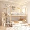 Kinderbett Etagenbett 90x200 mit Schubladen&Treppe Stauraum, Hochbett Hausbett für 2 Kinder, Holzbett Doppelbett mit Lattenrost&Rausfallschutz, Jugendbett Bettgestell Stockbett, Kiefer, Ohne Matratze