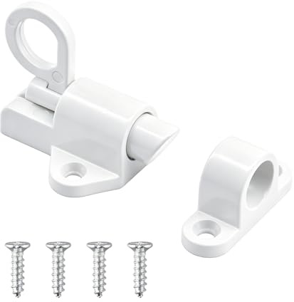 Automatic Spring Latch Lock, Aluminium Alloy Spring Loaded Door Latch With Screws, Pull Ring Door Bolt For Attic, Loft, Ceiling, Home Garage, Shed, Barn, Window, Fence, Drawer, Cabinet