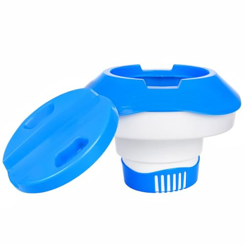 Ksvaye 8 Pouces Flotteur de Piscine Distributeur Flottant Faltbares Distributeur de Chlore Flottant Diffuseur Flottant pour Piscines, Spas, Parc Aquatique, Bains à remous et Fontaines