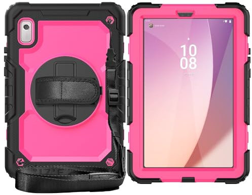 Tablet travel Compatible with Lenovo Tab M9 9inch TB-310FU 2023 Case Shockproof Rugged Cover with Screen Protector, Kickstand, Shoulder Strap & 360° Rotating Hand Strap Protective Case Tablet Protecti