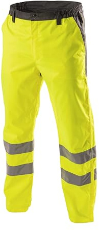 Högert Technik ABENS Warnschutz Regenhose Herren XL Gelb – wasserdichte Arbeitshose mit Reflexstreifen – Atmungsaktive Sicherheitskleidung für BAU, Industrie, Straßenbau