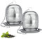 Yoassi 2 Pcs Boule à thé en Acier Inox, Infuseur à Thé en Maille Finne avec Chaîne à Crochet et Assiette, Passoire Filtre à Thé pour Feuilles de Thé, Herbes, Epices et Assaisonnements