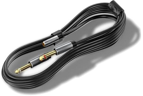 Pesfehhy Adaptateur de Câble 3,5 mm vers Double 6,5 mm Jack Mono Mâle 6,5 vers Cordon Audio Stéréo 3,5 pour Amplificateur de Mixage DVD Adaptateur 6,35 mm B