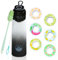 AROMAWAVES Botella de Agua 650 mL con 6 Pods y Kit de Limpieza. Botella De Agua Deportiva de Tritán sin BPA con Pajita y Cápsulas de Aroma, para Deporte, Fitness. 0 Azúcares y 0 Calorías. (NEGRO)
