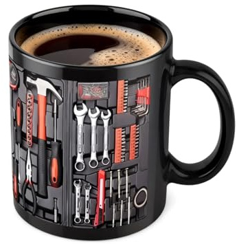 Livoravoli Mechanic Coffee Mug, 330ml Novelty Toolbox Mug for Men, Ceramic Car Mechanic Tools Coffee Cup, Handyman Mugs for Dad, Husband (B)