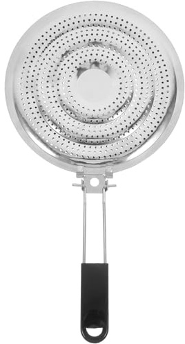 SHINEOFI Diffuseur de Chaleur Rond en Acier Inoxydable, Sous-main de Cafetière et Dessous de Plat pour Casseroles en Fer ou Céramique, Usage Domestique