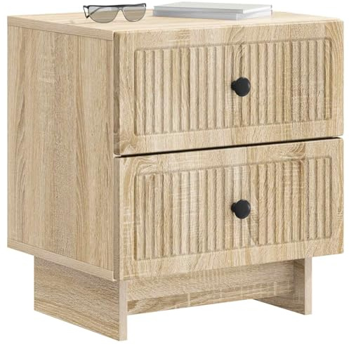 vidaXL Nachttisch 2 pcs Sonoma-Eiche 43 x 34,5 x 47,5 cm Holzwerkstoff, Schlafzimmer Nachtkommode, rechteckiger Schrank, Stauraum, praktische Lösung für Dein Zuhause