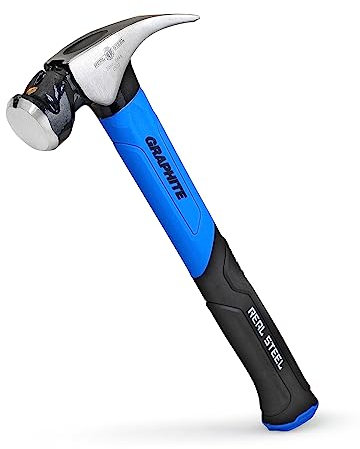 REAL STEEL 20 Oz Jacketed Graphite Magnetic Head Rip Claw Framing Hammer with Smooth Face 0502