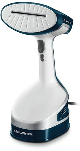 Rowenta X-Cel Handheld Steamer for Clothes 25 Second Heatup, 6.7 Ounce Capacity, Cotton, Wool, Poly, Silk, Linen, Nylon 1600 Watts Portable, Ironing, Garment Steamer, Travel Must Have DR8120,White