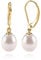 PAVOI 14K Yellow Gold Plated Freshwater Cultured Pearl Earrings Leverback Dangle Studs - Handpicked AAA Quality 8mm