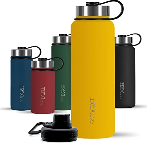 720°DGREE Botella Agua Termo Acero Inoxidable “noLimit“ – 530ml - Sin BPA Free, Antigoteo y Prueba de Fugas - Frasco térmico, Cantimplora Aislada Bebida Caliente Frío con Gas +Cubierta Deporte Gratis