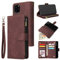 UEEBAI Coque pour iPhone 11 6.1 inch, Etui en Cuir PU Portefeuille Rétro Antichoc Flip Case Housse avec Fentes de Cartes Fonction Support, Fermeture Magnétique - Café