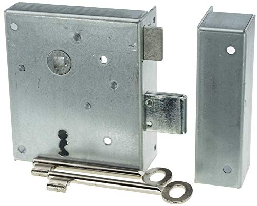 Rheinisches Kastenschloss Rechts einwärts Buntbart 101x117x24 mit Schließkasten