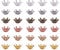 nbeads 90 Stück 6 Farben Kronenanhänger Vintage Tibetischen Stil Legierung Perlen Kappe Anhänger Charms Für DIY Basteln Schmuckherstellung, Bohrung: 6 mm