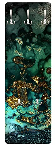 Bilderwelten Garderobe - Goldene Meeres-Inseln Abstrakt, Größe HxB:105cm x 34cm
