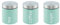 SQ Professional Stainless Steel Tea Coffee Sugar Canisters Sets of 3 Tea Caddy Sets for the Kitchen Storage Pots Jars Tea and Sugar Containers Light Green (Seafoam)