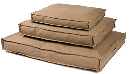 JAMAXX Premium Hundekissen - Orthopädisch Memory Schaumstoff-Flocken, Waschbar Abnehmbarer Bezug Wasserabweisend - Hundebett mit Canvas Stoffbezug PDB1007 (S) 65x50 Coffee-braun