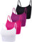 4 Stück Basic Crop Tank Tops Ärmelloses Racerback Crop Sport Baumwoll Top für Damen (Schwarz, Lila, Rose Rot, Weiß, S)