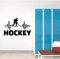Hockeyspieler Wandtattoo Athlet Skate Stick Eishockey Sportraum Innendekoration Vinyl Fenster Aufkleber Schriftzug Art Wandbild 57X36Cm