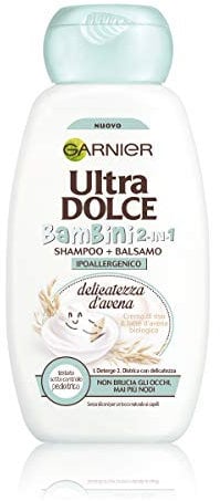 GARNIER Shampoo 2in1 Ultra Dolce Delicatezza D'avena 2in1 Kids, Per Capelli E Cute Delicati Dei Bambini, 300 Millilitro