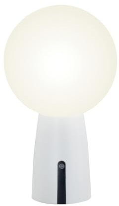 Zafferano, Olimpia Pro Lampe, Wiederaufladbare und Kabellose Tischlampe mit Touch Control, Geeignet für den Innen- und Außenbereich, Dimmer, 3000 K, Höhe 26 cm, Farbe Weiß