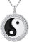 JO WISDOM Damen Kette Silber 925 Halskette Anhänger Yin-Yang Amulett Ohm mit 3A Zirkonia,Schmuck für Frauen