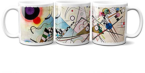 Planetacase Taza Desayuno Vasili Kandinski Composicion 8 - Tazas de Arte Ceramica 330 mL