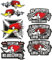 cut-it folientechnik & design MG629 / 7X Horsepower Aufkleber 9cm Kult Sticker Set Iron Cross Hotrod USA V8 Auto Racing Oldtimer Oldschool Muscle Car Big Block