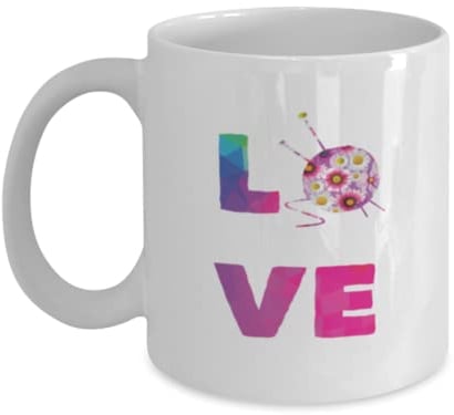Coffee Mug Funny Love knitting Knitter