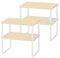 Cupboard Shelf Organisers Set of 4 Kitchen Cabinet Shelf Organizer Wood Stackable & Expandable Countertop Shelf Organizer Rack for Bathroom Pantry Racks White