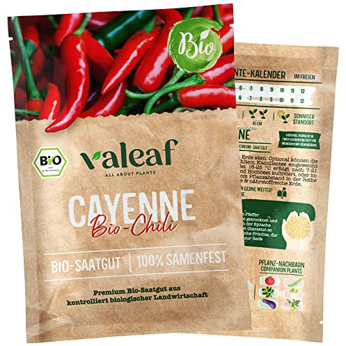valeaf BIO Gemüse Samen I Premium Gemüsesamen zur Gemüse Anzucht im Garten, Balkon und Hochbeet I samenfestes Gemüse Saatgut I Pflanzen Samen zum Gemüse Pflanzen (Chili (BIO))
