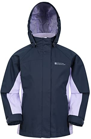 Mountain Warehouse Shelly II Kids Waterproof Jacket - Taped Seams Childrens Rain Coat, Adjustable Cuffs, Boys & Girls - Spring Summer, Camping, Walking, Outdoors