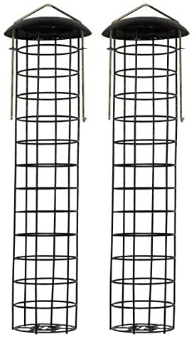 Selections Large Hanging Garden Wild Bird Fat Ball Suet Feeder - Pack of 2
