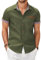 COOFANDY Men's Shirt Short Sleeve Denim Button Up Summer Cotton Smart Shirts Lightweight Regular Fit Casual Work Business Shirt ArmyGreen XL
