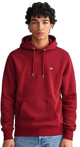 GANT Herren REG Shield Hoodie Kapuzenpullover, PLUMPED RED, XXL