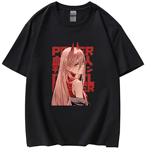 westtrend Chainsaw Man T-Shirts Unisex Power Pullover Power T-Shirts Anime Chainsaw Man T-Shirts for Men Women